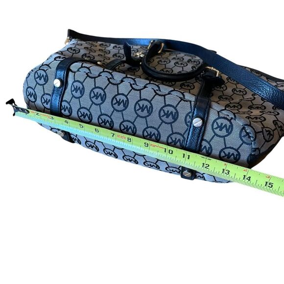 Michael Kors Signature Black Beige Jacquard Tote Handbag - Picture 14 of 15